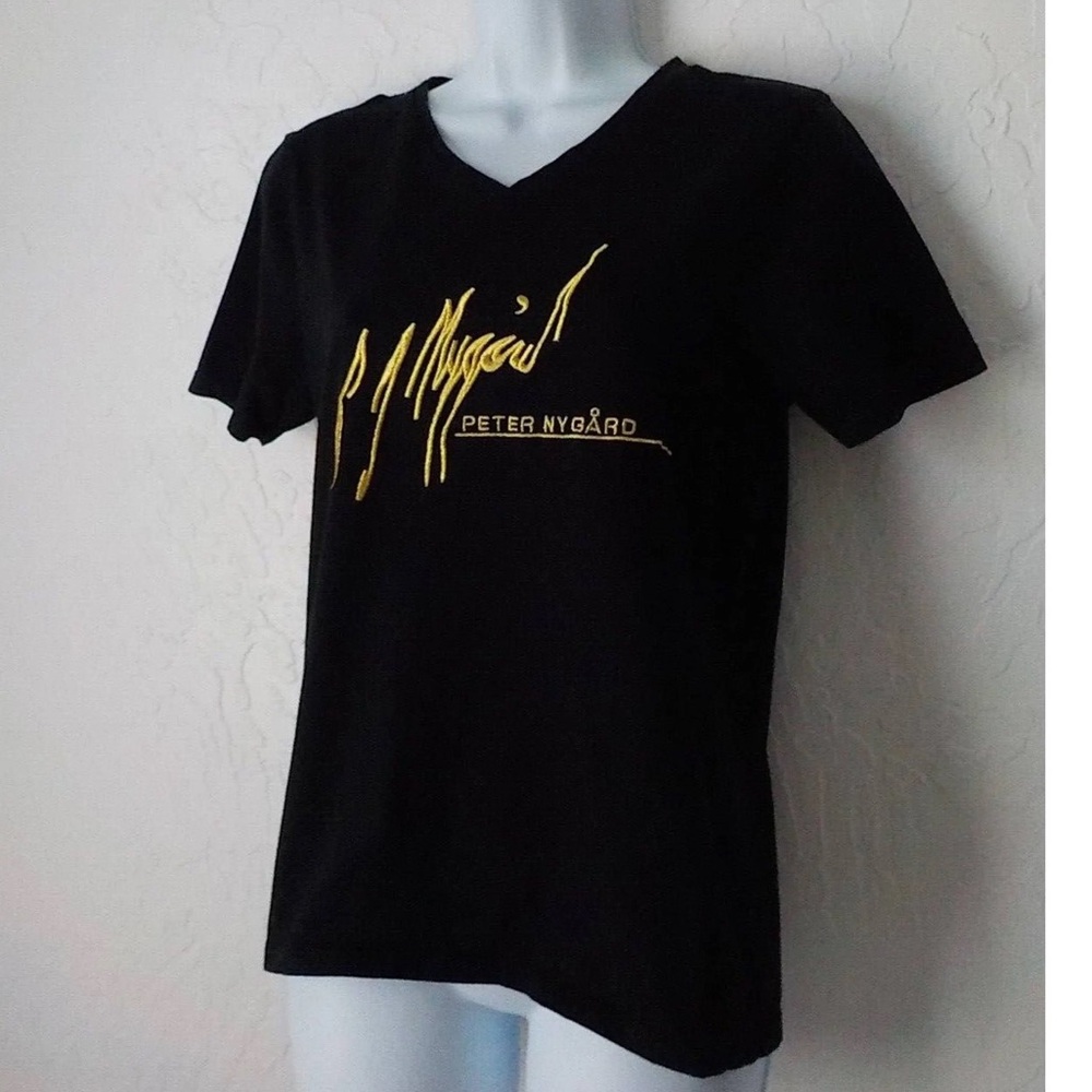 Peter Nygård Women’s Black V-Neck Tee‎ 🖤✨